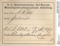 Etiketten zu Galenit (NHMW-MIN-Ak401)